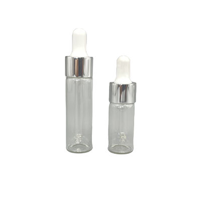 Alüminyum Yağ Damlalıklı 10ml 15ml Cam Kozmetik Şişeler Düz Şekil
