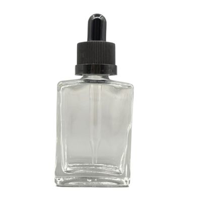 Kare 30ml Cam Kozmetik Şişeler Damlalık Saç Bakım Yağı İçin Çocukların Açamayacağı kap