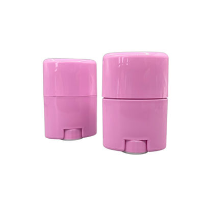 Plastik 15g Pembe Deodorant Kapları Oval Şekilli Boş Rulo Büküm