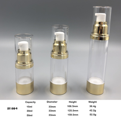 15ml, 30ml, 50ml Cilt Bakım Paketleme Havasız Pompalı Şişe