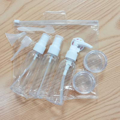 Pompa Kaşık Damlalık Huni Krem Kavanoz Seyahat Sprey Şişesi Için Özelleştirilmiş PVC Yıkama Torbası