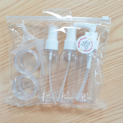 Pompa Kaşık Damlalık Huni Krem Kavanoz Seyahat Sprey Şişesi Için Özelleştirilmiş PVC Yıkama Torbası