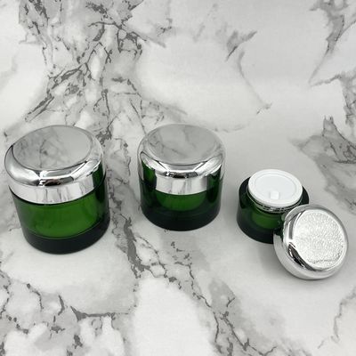 Yeşil Çevre Dostu Kozmetik Ambalaj 50g 100g Cilt Bakım Ürünleri İçin Metalize Kavanozlar