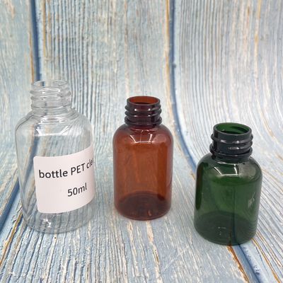 30ml Amber Damlalıklı Şişe Boston PET 50ml Yuvarlak Omuz İpek Tarama