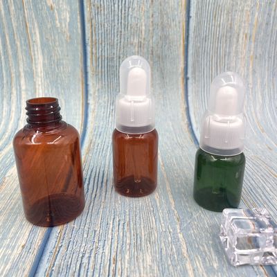 30ml Amber Damlalıklı Şişe Boston PET 50ml Yuvarlak Omuz İpek Tarama