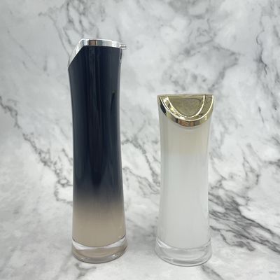 Lüks Akrilik Kozmetik Ambalaj Havasız Şişe 50ml 100ml Yaprak Şekli Nozullu