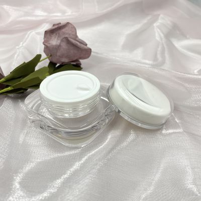 Çok Yönlü Kare Plastik Kozmetik Kavanozları Krem Ambalaj 15g 30g 50g Yuvarlak Kapaklı