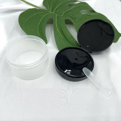 80g Plastik Kozmetik Kavanozlar Şeffaf Kaplar Kaşık / Kazıyıcı ile yüz maskesi