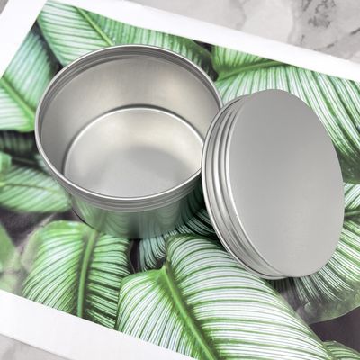 Balmumları için Küçük 60ml 80ml Alüminyum Teneke Kavanozlar Yuvarlak Kenar Vidalı Üst Büküm
