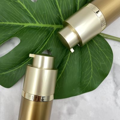Altın 30ml 15ml Havasız Pompa Şişeleri Aktüatör Kozmetik İçin Çift Duvar Galvanik