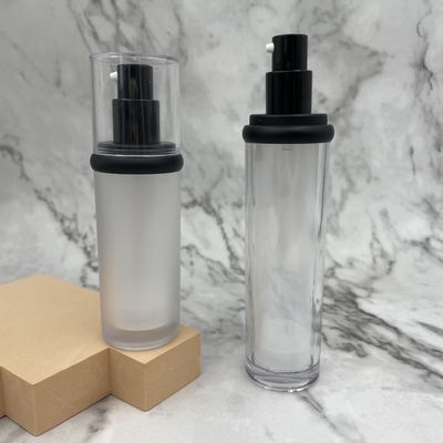 ABS Boş Cilt Bakımı 50ml Havasız Şişe Yuvarlak / Düz Omuz Metalize Yüzey
