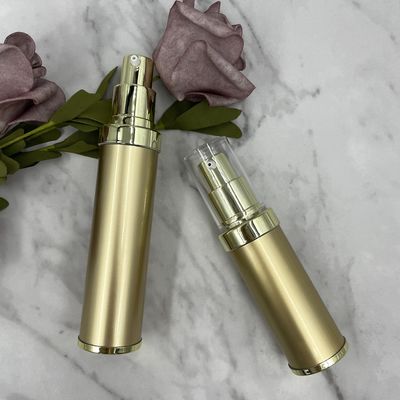 20ml Havasız Pompa Şişesi Altın Tek Duvar UV Korumalı Doldurulabilir Ofset Baskı
