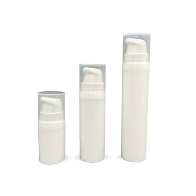 10ml 15ml Havasız Pompa Şişesi Beyaz Plastik Serigrafi Üzerine Geçmeli