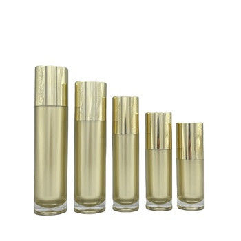 100ml 120ml Kozmetik Pompa Şişesi Boş Plastik Losyon Altın Akrilik Sıcak Damgalama