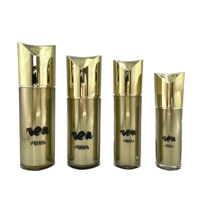 Özel Şekilli Kozmetik Pompa Şişesi Altın Doldurulabilir Kozmetik Kapları 80ml 100ml