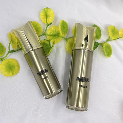 Özel Şekilli Kozmetik Pompa Şişesi Altın Doldurulabilir Kozmetik Kapları 80ml 100ml