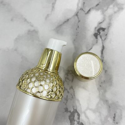 Oval Kozmetik Pompa Şişe Akrilik 100ml İpek Tarama Özelleştirilmiş