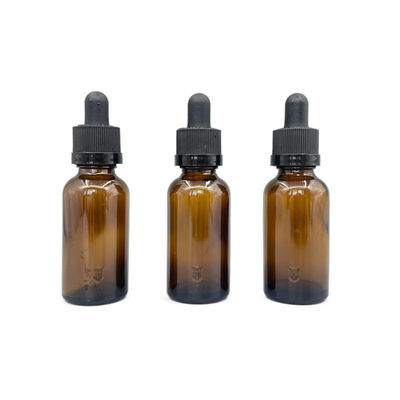 Amber 30ml Cam Kozmetik Şişeler Cırcır Kapatma Damlalıklı Esansiyel Yağı