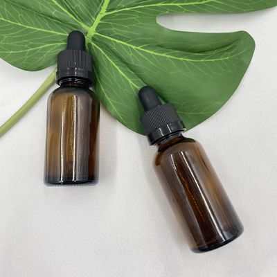 Amber 30ml Cam Kozmetik Şişeler Cırcır Kapatma Damlalıklı Esansiyel Yağı