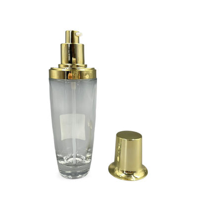 100ml Şeffaf Oval Kozmetik Şişe Altın Kap Losyon Özel Renk