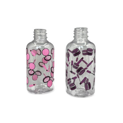 Baskı ile Şeffaf Boston PET Pompa Şişe Yuvarlak Omuz 70ml Nemlendirici