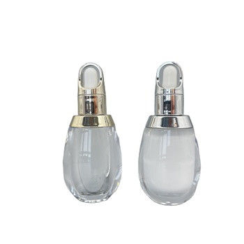 Yumurta Şekli Beyaz Damlalıklı Şişe Özel 10ml Akrilik PP Çift Duvar