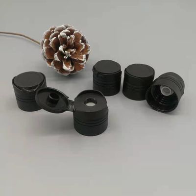 Mat Siyah Plastik Vidalı Disk Üstten Flip Cap 24/410 Silikon Valf 9.5mm