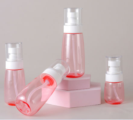 100ml Petg Pompa Şişe Şeffaf Pembe Tek Ambalaj İnce Püskürtücü Beyaz Yüz Yumuşak Dokunuş