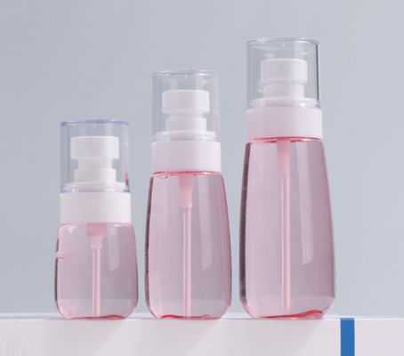 100ml Petg Pompa Şişe Şeffaf Pembe Tek Ambalaj İnce Püskürtücü Beyaz Yüz Yumuşak Dokunuş