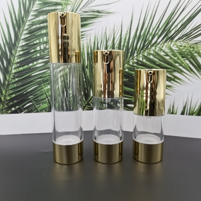 Fabrika Fiyatı Parlak Gümüş Renk 15ml, 30ml, 50ml Cilt Bakımı Paketleme Lüks Havasız Şişe 2022
