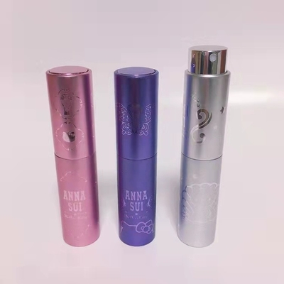 10ML Alüminyum Kabuk Kabartmalı Vidalı Parfüm Sprey Şişesi Dolum Lüks Tasarım